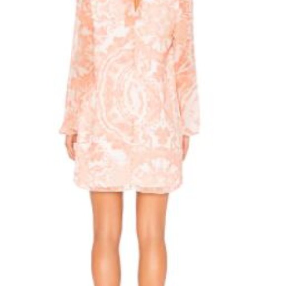 BCBGeneration // Petal Pink Combo Bow Back Printed Long Sleeve Mini Dress - M - Picture 4 of 9